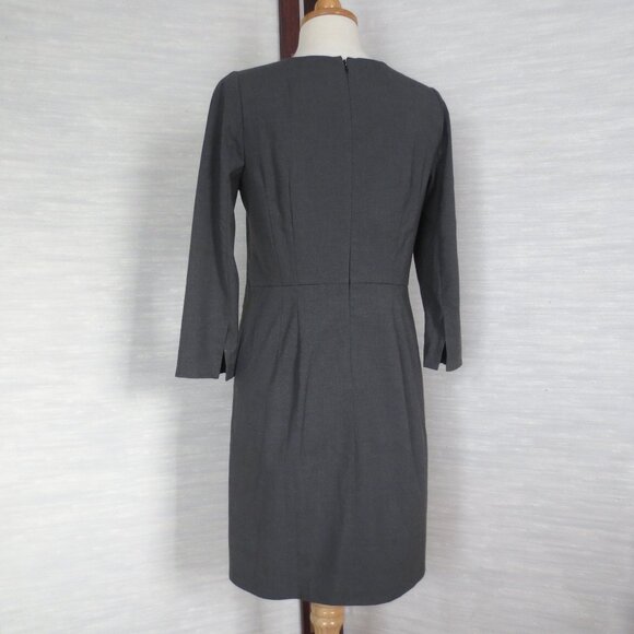 Gap Grey Professional Office Work Shift Classic Elegant Long Sleeve Dress - Picture 2 of 7